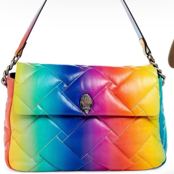 Kurt Geiger Ombré Soft Leather Rainbow Bag Large Size - Picture 2 of 13